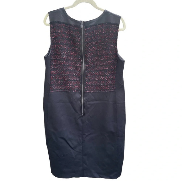 ELIE TAHARI KELLAN TWEED LEATHER DRESS - Picture 4 of 7